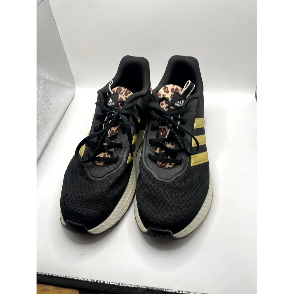 Adidas X_PLR Path Womens US 10 Sneaker Black Gold Leopard Mesh Athletic Shoes